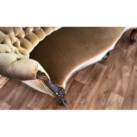 Antike viktorianische Couch aus Walnussholz