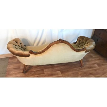 Antike viktorianische Couch aus Walnussholz