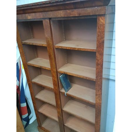 Antikes viktoriansiches Walnuss Bücherregal