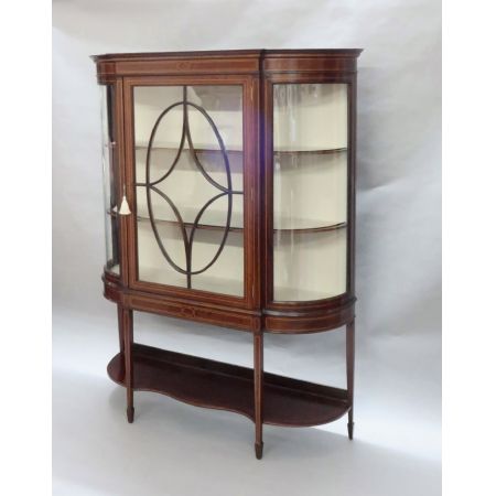 Antike edwardianische glasierte Vitrine aus Mahagoni 