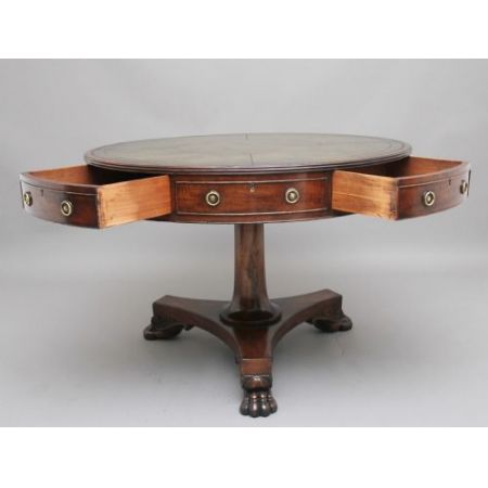 Antiker Mahagoni-Drum-Tisch aus dem frühen 19. Jahrhundert