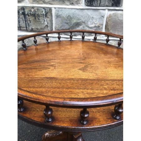 Antiker Mahagoni Galerie-Top Stativ Wein Tisch