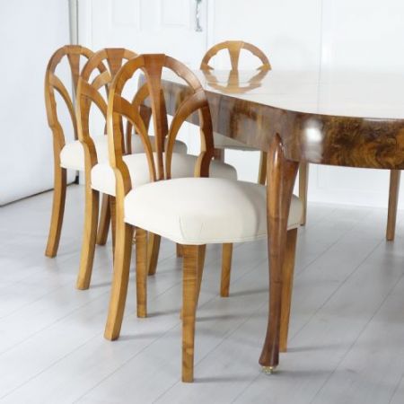 antike Art-Déco-Esszimmergarnitur von Maurice Adams aus Mahagoni Massivholz 1930