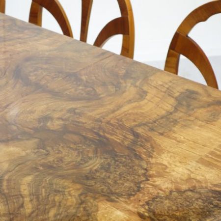 antike Art-Déco-Esszimmergarnitur von Maurice Adams aus Mahagoni Massivholz 1930