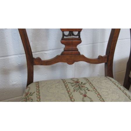 Vier antike edwardianische Inlay Stühle aus Walnussholz