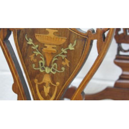 Vier antike edwardianische Inlay Stühle aus Walnussholz