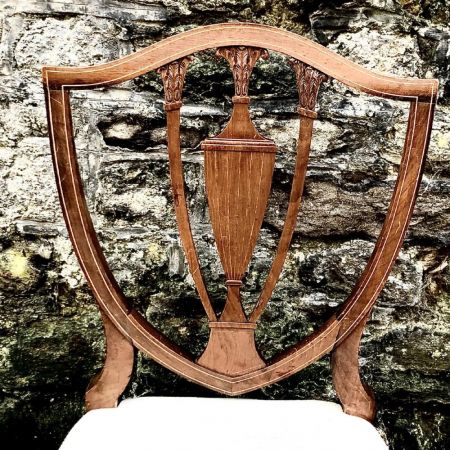 Antikes Paar edwardianischer Side Chairs aus Mahagoni