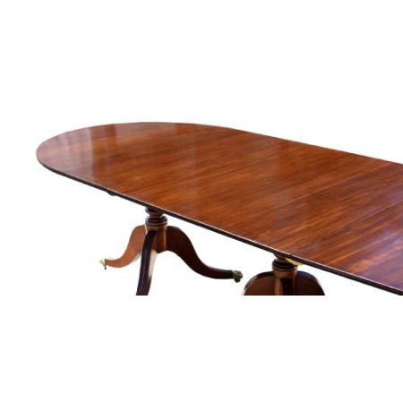 Premium! Antiker Esstisch mit Mahagoni-Sockel im Regentschaftsstil
