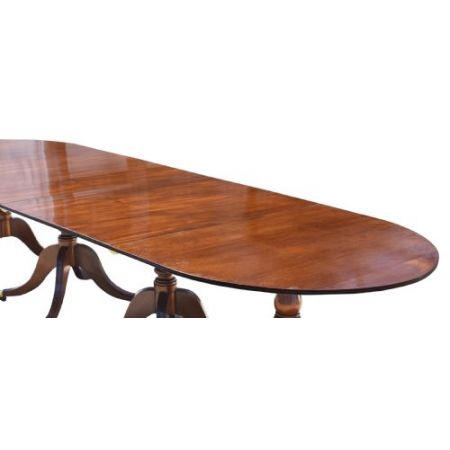 Premium! Antiker Esstisch mit Mahagoni-Sockel im Regentschaftsstil