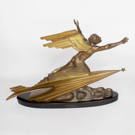 'the aviator' eine Art-Deco bronze Skulptur von Frederic Focht