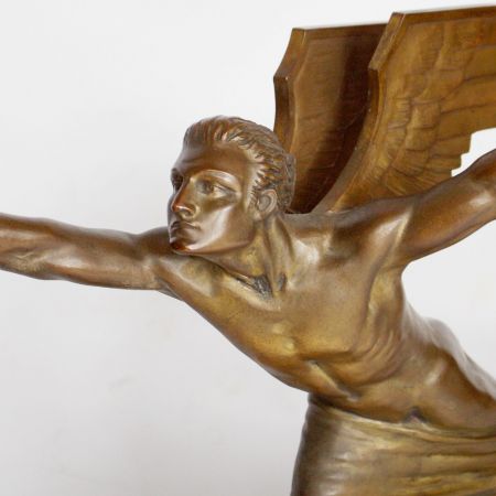 'the aviator' eine Art-Deco bronze Skulptur von Frederic Focht