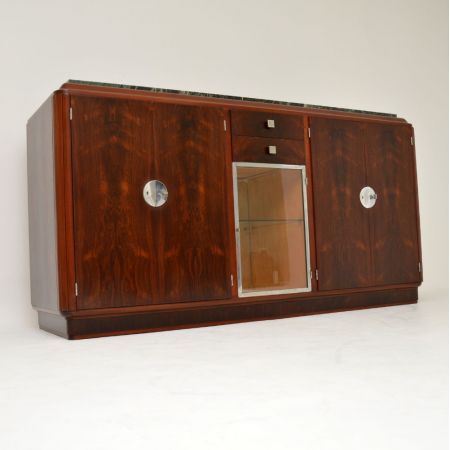 Französisches Art-Deco-Sideboard aus Palisander und Marmor der 1920er Jahre