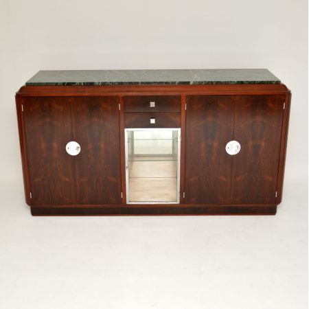 Französisches Art-Deco-Sideboard aus Palisander und Marmor der 1920er Jahre