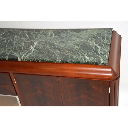 Französisches Art-Deco-Sideboard aus Palisander und Marmor der 1920er Jahre