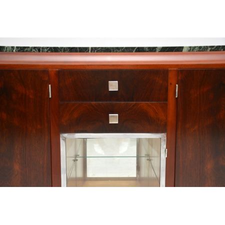 Französisches Art-Deco-Sideboard aus Palisander und Marmor der 1920er Jahre