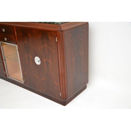 Französisches Art-Deco-Sideboard aus Palisander und Marmor der 1920er Jahre