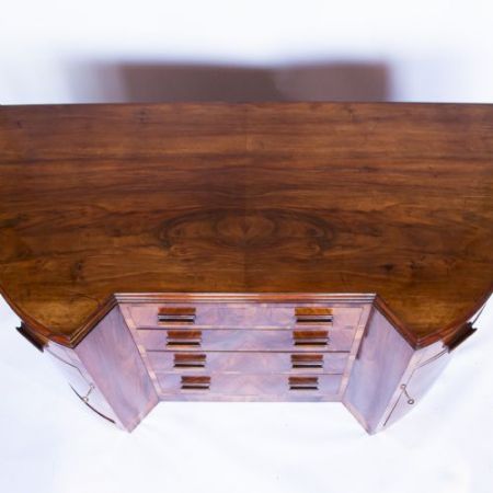 Antikes Art Deco Demi-Lune Sideboard aus England um 1930