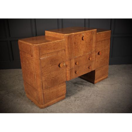 Art-Deco-Walnuss-Cocktailschrank im Epstein-Stil