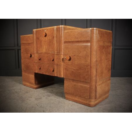 Art-Deco-Walnuss-Cocktailschrank im Epstein-Stil