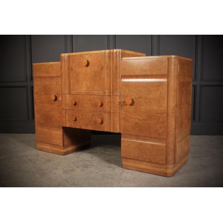 Art-Deco-Walnuss-Cocktailschrank im Epstein-Stil