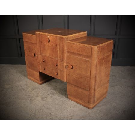 Art-Deco-Walnuss-Cocktailschrank im Epstein-Stil