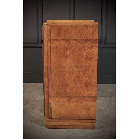 Art-Deco-Walnuss-Cocktailschrank im Epstein-Stil