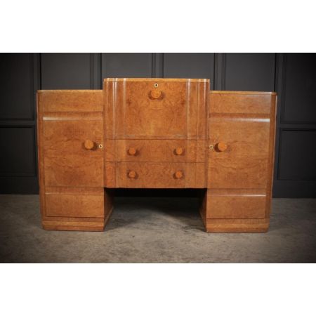 Art-Deco-Walnuss-Cocktailschrank im Epstein-Stil
