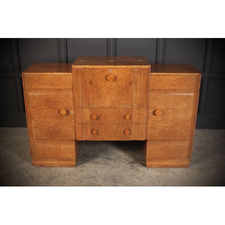 Art-Deco-Walnuss-Cocktailschrank im Epstein-Stil
