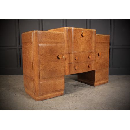 Art-Deco-Walnuss-Cocktailschrank im Epstein-Stil