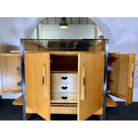 Art-Deco Sideboard aus massiver Eiche