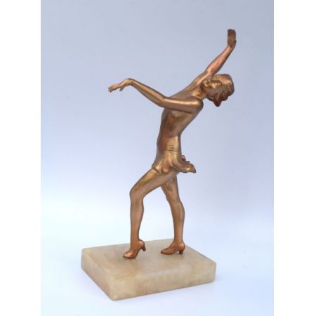 Antike Art-Deco-Spelter-Figur, um 1930