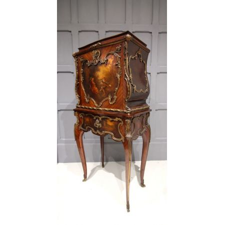 Premium! französisches "bureau de dame" mit Vernis Martin aus Königsholz Massivholz 19. Jahrhundert antik