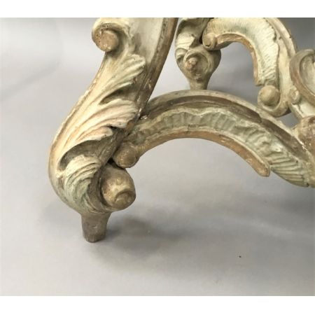 Premium! Italienischer Rokoko-Konsolentisch mit blautürkisfarbener Marmorplatte Massivholz um 1760 antik