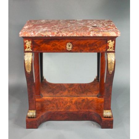 Premium! Antikes Paar französischer Empire-Konsolentische aus Mahagoni