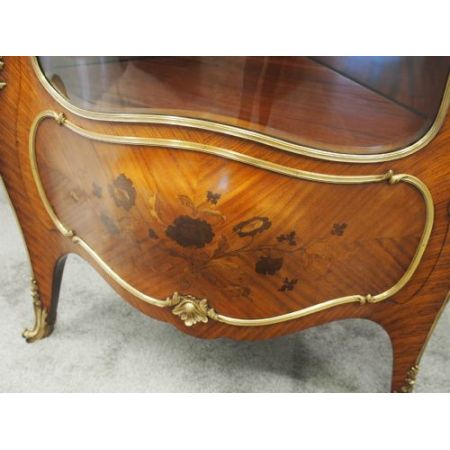 Antike Palisander Eckvitrine aus der viktorianischen Epoche