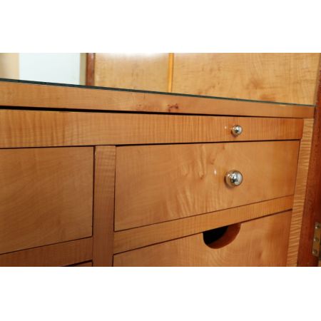 Antiker Art-Deco-Cocktailschrank aus Bergahorn um 1930