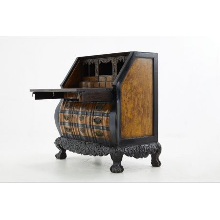 Premium! Antikes Paar niederländische Kolonialbureaus aus Padauk und Gratholz aus dem 19. Jahrhundert