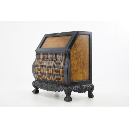 Premium! Antikes Paar niederländische Kolonialbureaus aus Padauk und Gratholz aus dem 19. Jahrhundert