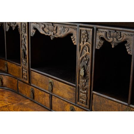 Premium! Antikes Paar niederländische Kolonialbureaus aus Padauk und Gratholz aus dem 19. Jahrhundert