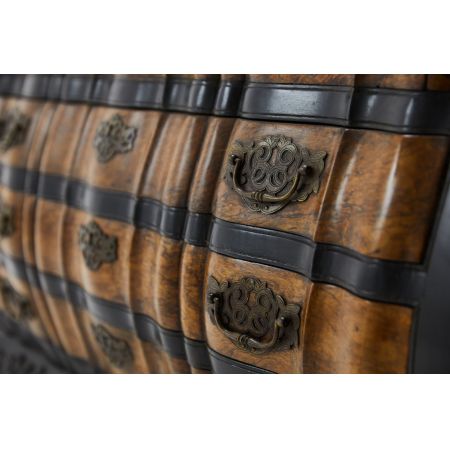 Premium! Antikes Paar niederländische Kolonialbureaus aus Padauk und Gratholz aus dem 19. Jahrhundert