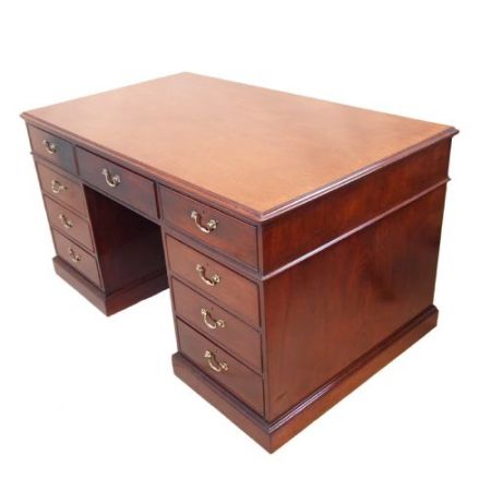 Georgianischer Chippendale-Partner-Schreibtisch aus Mahagoni Massivholz 1760 antik