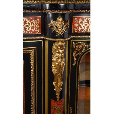 Französischer Boulleschrank Massivholz 19. Jahrhundert antik