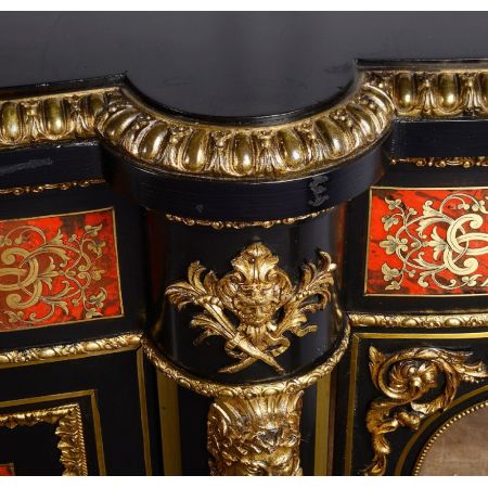 Französischer Boulleschrank Massivholz 19. Jahrhundert antik