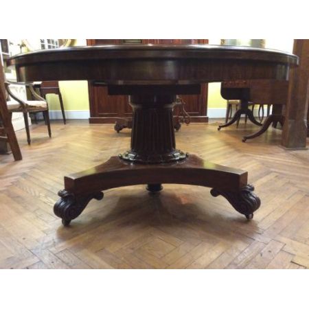 Ausziehbarer Esstisch aus Mahagoni Massivholz 19. Jh antik