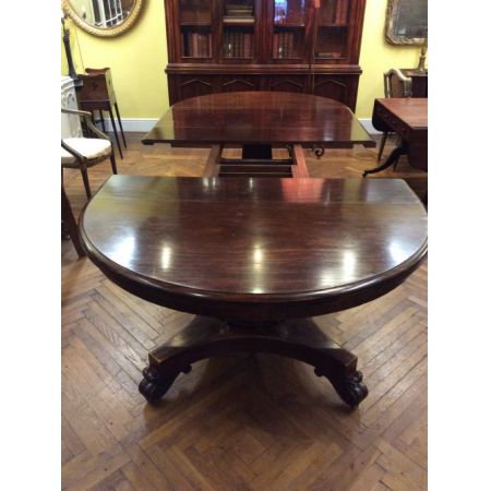 Ausziehbarer Esstisch aus Mahagoni Massivholz 19. Jh antik