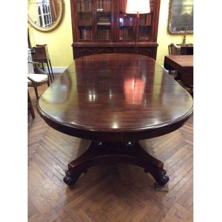 Ausziehbarer Esstisch aus Mahagoni Massivholz 19. Jh antik