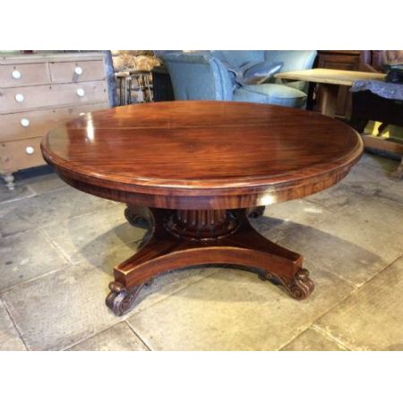 Ausziehbarer Esstisch aus Mahagoni Massivholz 19. Jh antik