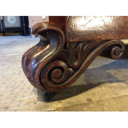 Ausziehbarer Esstisch aus Mahagoni Massivholz 19. Jh antik