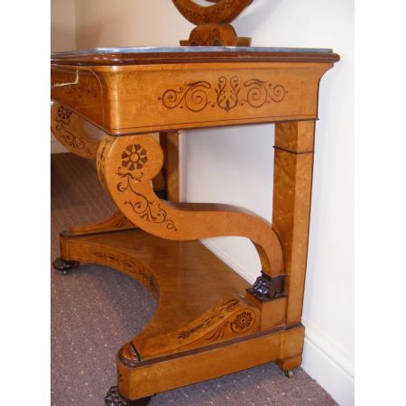 Antike Charles X.-Schlafzimmereinrichtung aus Vogelaugenahorn Massivholz um 1860