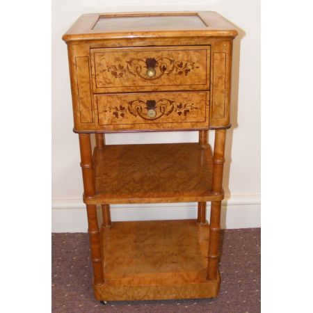 Antike Charles X.-Schlafzimmereinrichtung aus Vogelaugenahorn Massivholz um 1860